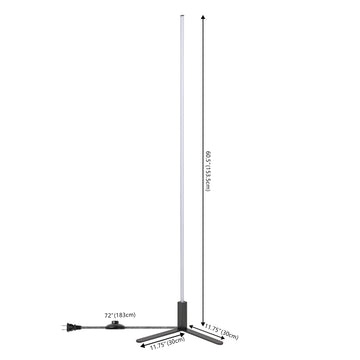 Potts 60.5" Modern Contemporary Aluminum/Iron Integrated LED Post Floor Lamp - JONATHAN Y